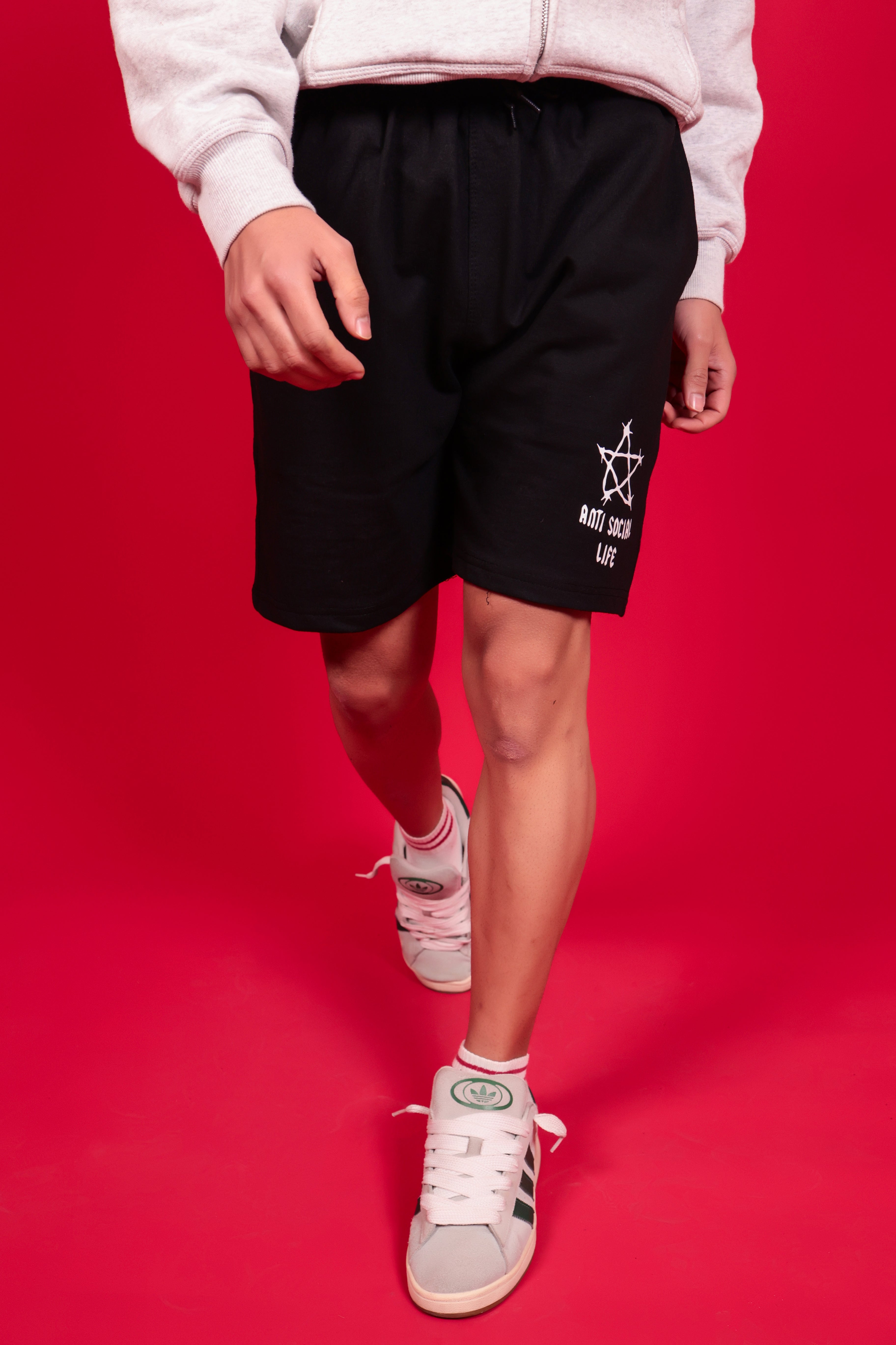 Anti Social Life Street Shorts – Black