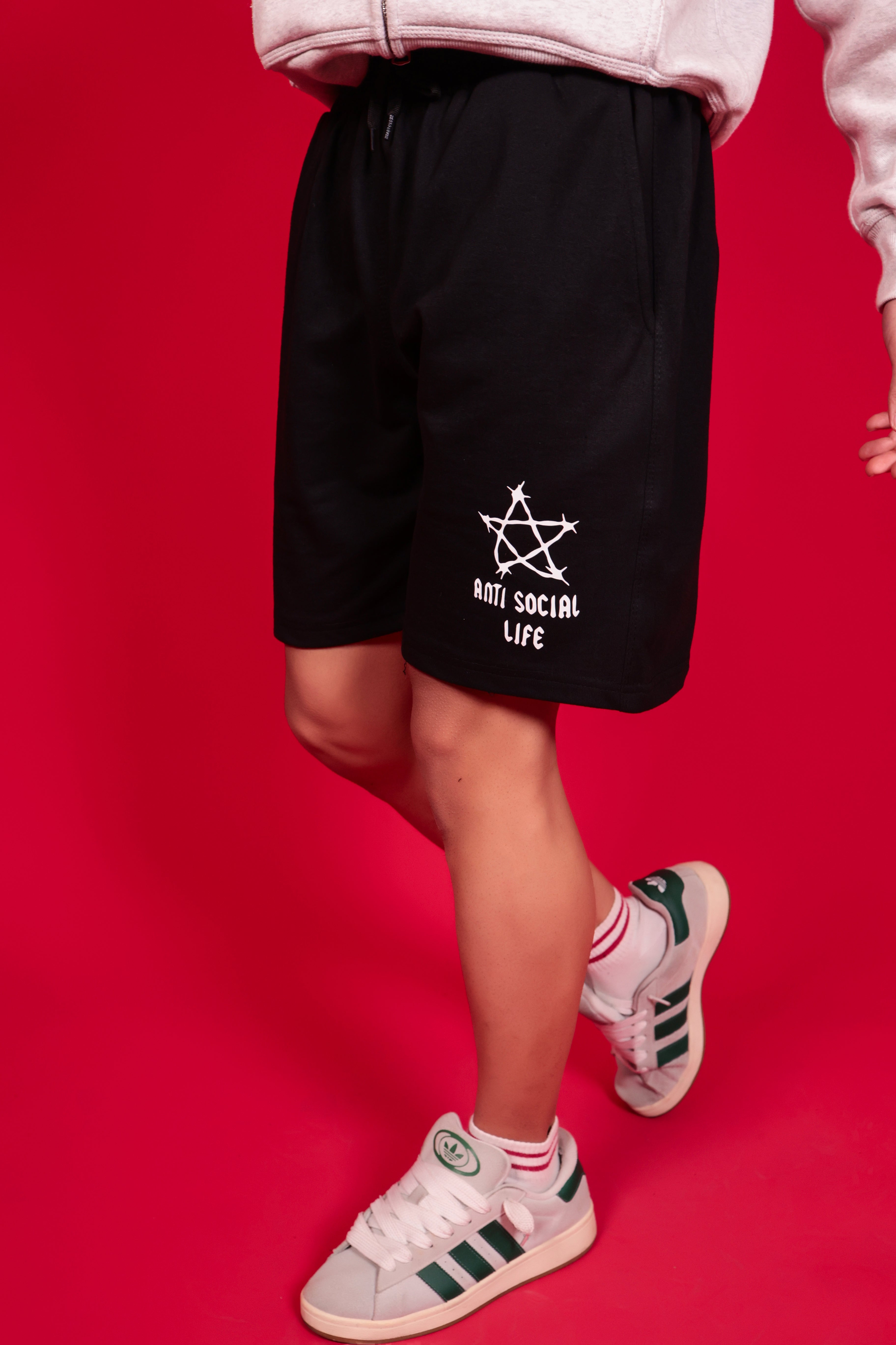 Anti Social Life Street Shorts – Black