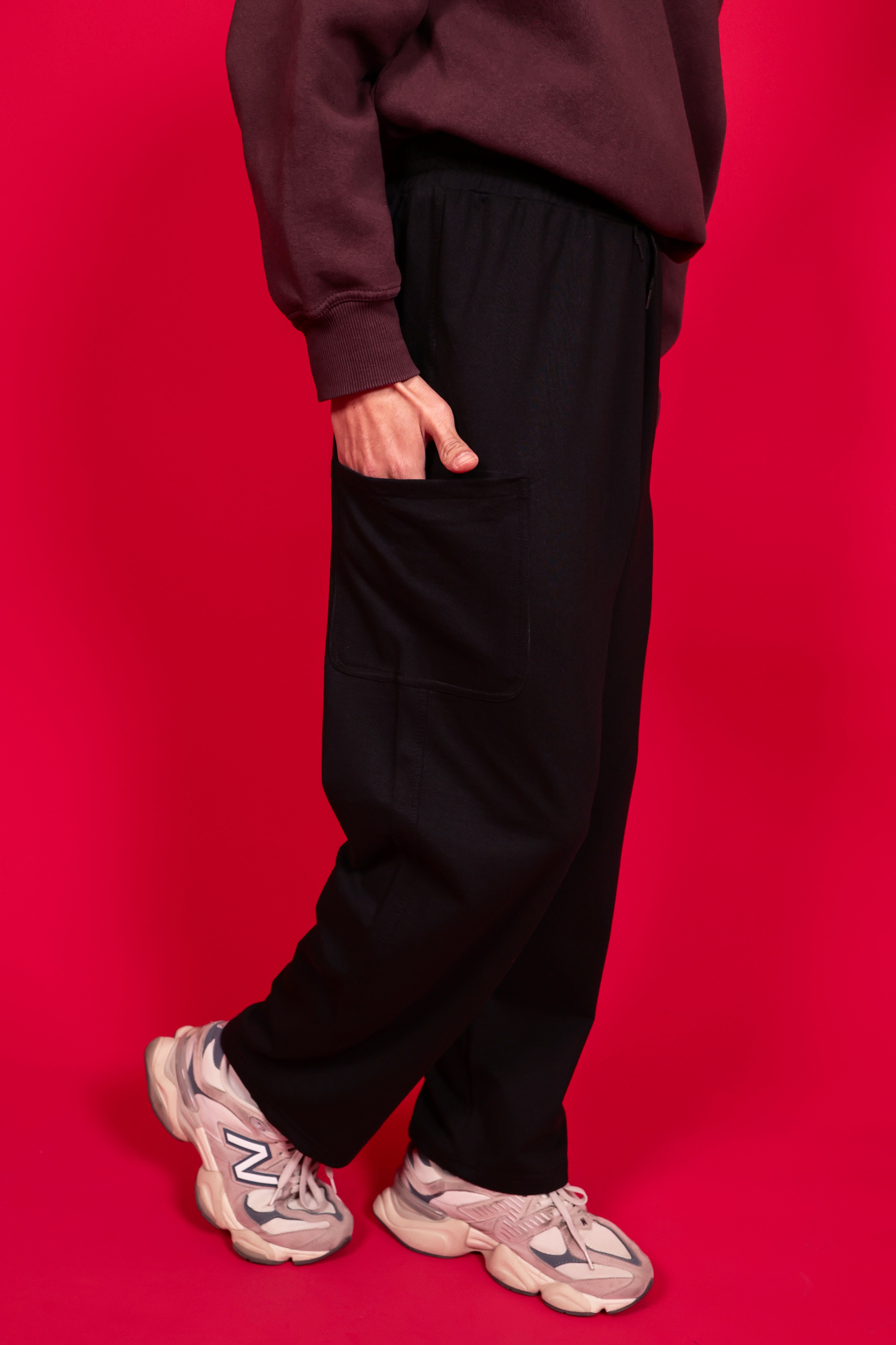Men’s Black Joggers with Side Pocket
